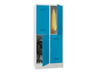 dubbeldekse locker,HxBxD 1850x800x500mm,2x2vak.,RAL7035,front RAL5012 - 2
