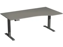 In hoogte verstelbaar bureau in vrije vorm,HxBxD 730-1230x1800x1000mm