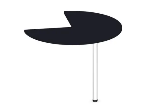 aanbouwtafel,i.h.v.,HxØ 720-840x1000mm,driekwartrond,CC-zwart