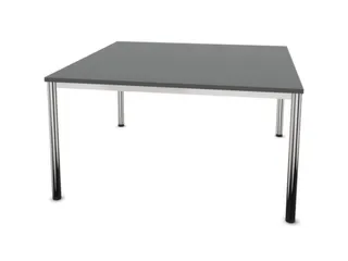 vergadertafel 74x140x140cm vierkant 4voeten verchroomd MS-donkergrijs - 1