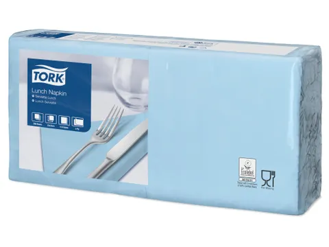 Tork 477844 Lunchservet Lichtblauw 33x33cm 2-laags 1/4 vouw 10x200st