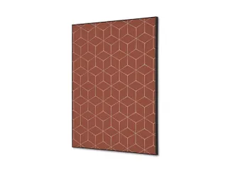 Wanddecoratie Textiel Set A2 Hexagon Roest bruin - 1