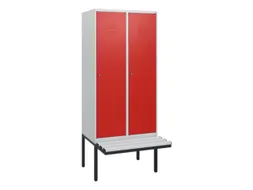 locker met bank,HxBxD 1950x800x815mm,2vak,vak B 400mm,cil.-slot