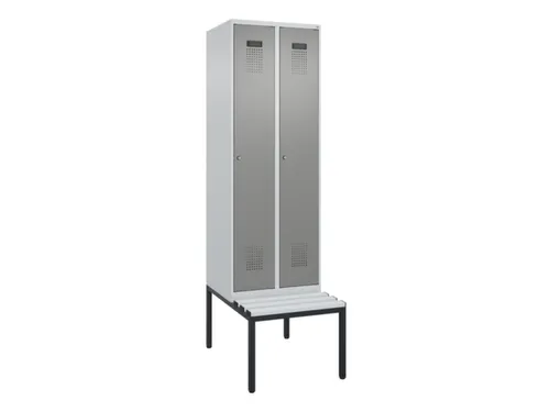 locker met bank,HxBxD 2120x600x815mm,2vak,vak B 300mm,cilinderslot