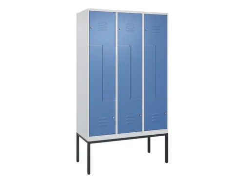 Z-garderobekast,HxBxD 2120x1200x500mm,vak B 200/400mm,cil.-slot