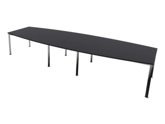 vergadertafel,HxBxD 740x4000x1400mm,vatvormig,CC-zwart