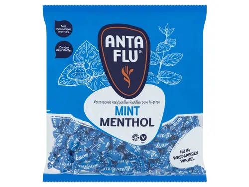 Anta Flu Keelpastilles Mint zak 1 KG Blauw