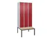 Armoire vestiaire Classic+ 3 comp 212x90x81,5cm gris clair/rouge rubis