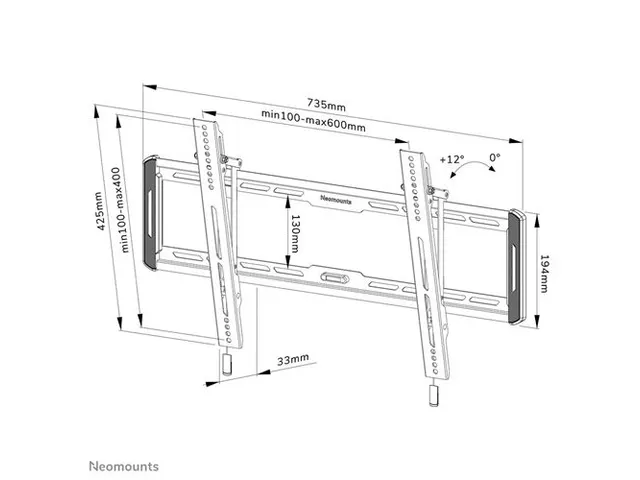 Wandsteun Kantelbaar 32-65 Inch TV Zwart WL35-550BL16