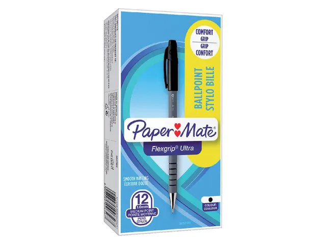 Balpen Paper Mate Flexgrip Ultra stick medium zwart