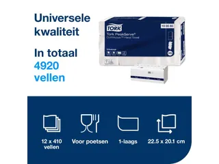 Tork 100585 Peakserve Continue Handdoek 1-laags Wit H5 Universal - 2