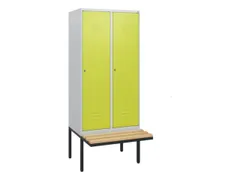 locker met bank,HxBxD 1950x800x815mm,2vak,vak B 400mm,cil.-slot