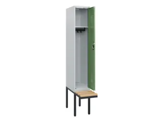 locker met bank,HxBxD 1950x300x815mm,1vak,vak B 300mm,cilinderslot - 1