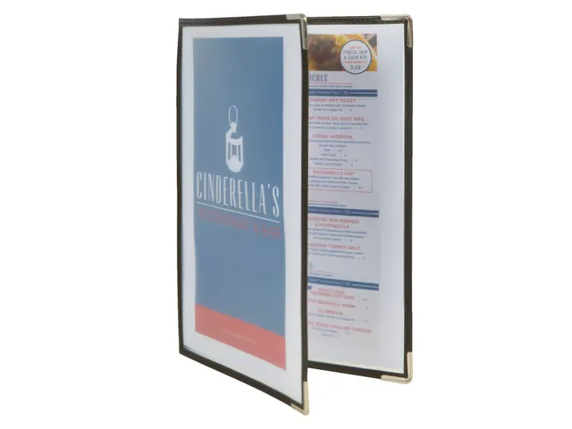 Menukaart Securit A4 2-delig voor 4 pagina's transparant 3 stuks