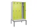 locker met bank,voor scheiding van kleding,HxBxD 2120x1200x815mm,4vak