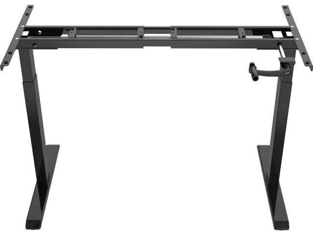 Cadre bureau Assis-Debout Réglage Manivelle Noir 180cm