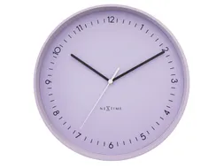 Wandklok NeXtime Berlin L 40cm lavendel aluminium