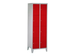 lockerkast,HxBxD 1850x600x500mm,2x4vakken,RAL7035,front RAL3000 - 2