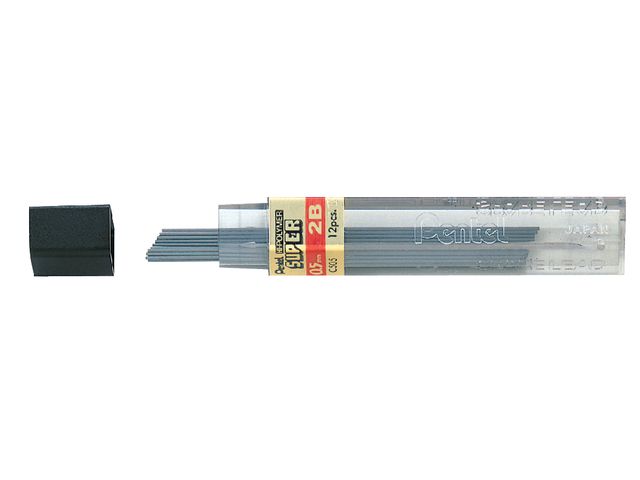 Potloodstift Pentel 0.5mm zwart per koker 2B | VulpotlodenWinkel.nl