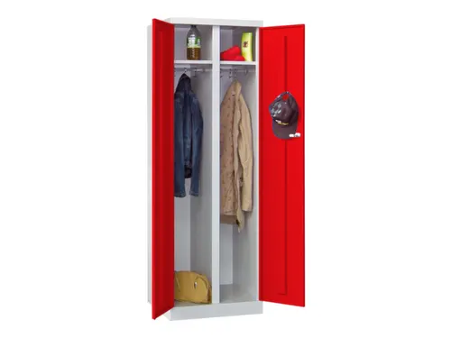 kleding-/wasgoedkast,HxBxD 1800x600x500mm,RAL7035,front RAL3000