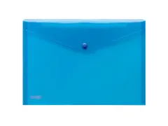 Enveloptas Foldersys A4 PP transp blauw Doorzichtbaar envelop met druk