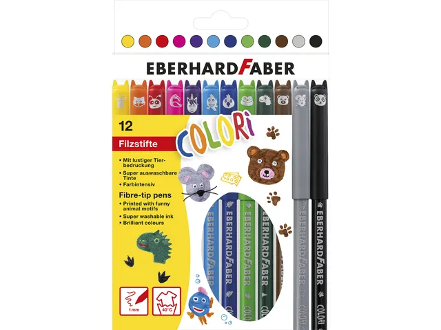 Viltstift Eberhard Faber Animal assorti etui à 12st.