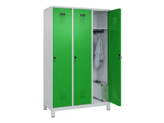 locker,HxBxD 1950x1200x500mm,3vak,vak B 400mm,draaigrendel,voeten - 1