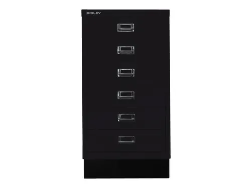 kantoor-ladekast HxBxD 670x349x432mm 6 laden romp + front zwart staal