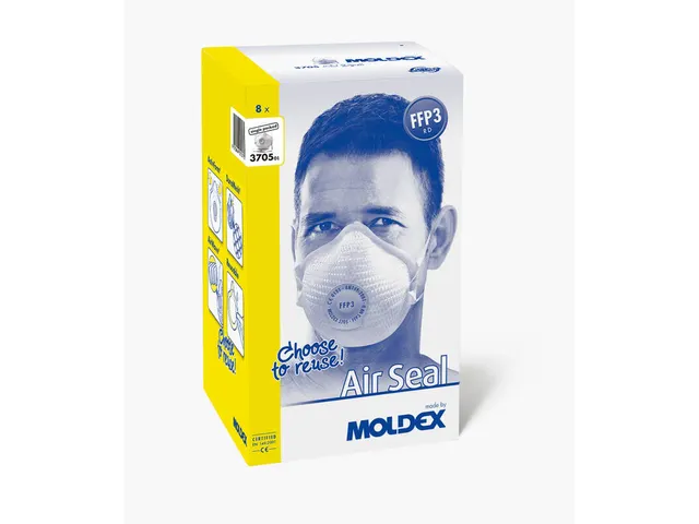 Moldex herbruikbaar stofmasker Air Seal FFP3 R D Ventex Klima-ventiel