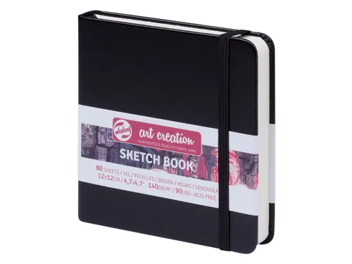 Schetsboek Talens Art Creation 80 witte vellen 140gr 120x120mm zwart