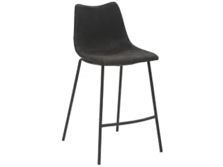 Barkruk mySOLO 4-poten Zwart met Zitting kunstleder Vintage Zwart - 1
