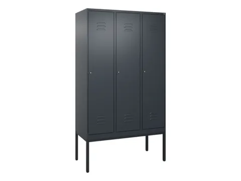 locker,HxBxD 2120x1200x500mm,3vak,vak B 400mm,cil.-slot,voetonderstel