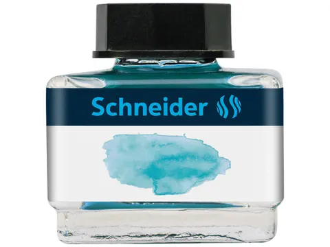 Inktpotje Schneider 15ml pastel Bermuda blauw voor vulpen en rollerbal