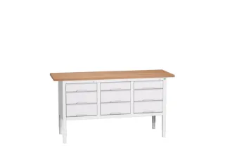 werkbank,HxBxD 830-930x1750x600mm,multiplexblad,uitrusting: 6lades - 1