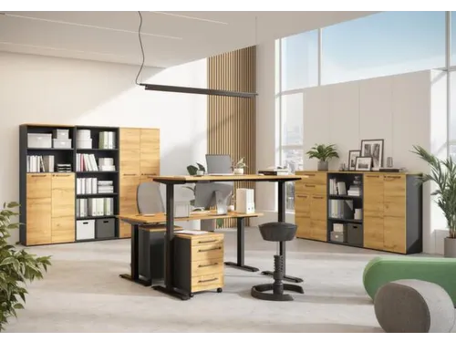 Elektrisch ihv bureau,HxBxD 720-1200x1600x800mm,blad Navarra-eiken