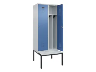 locker met bank,voor scheiding van kleding,HxBxD 2120x800x815mm,2vak - 1