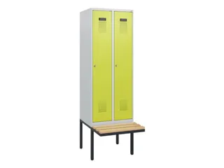 locker met bank,HxBxD 1950x600x815mm,2vak,vak B 300mm,cilinderslot - 2