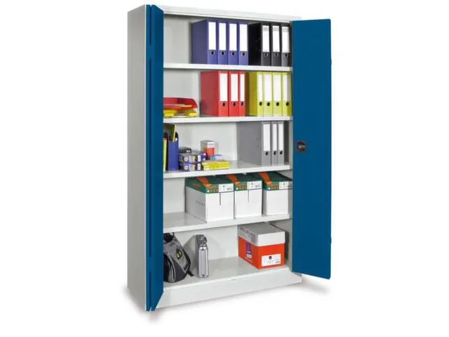 Armoire Grand Espace à Portes Pliantes Ral7035 Façade Ral5010