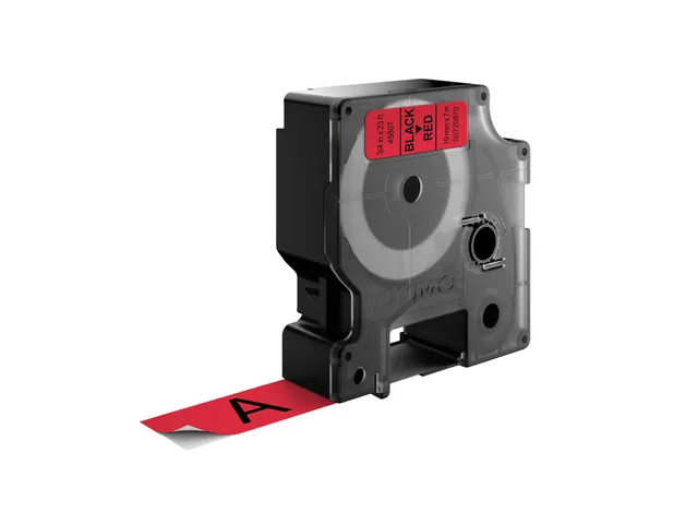 Labeltape Dymo 45807 D1 720870 19mmx7m zwart op rood