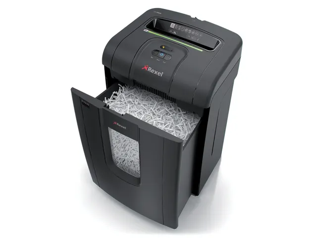Rexel Mercury REM820 Papiervernietiger Met Anti-vastlooptechnologie, Capaciteit tot 8 Vellen, P-5 Microsnippers, Opvangbak van 21 Liter, 54 x 38,9 x 27,5 Centimeter, Zwart, 2104010EU