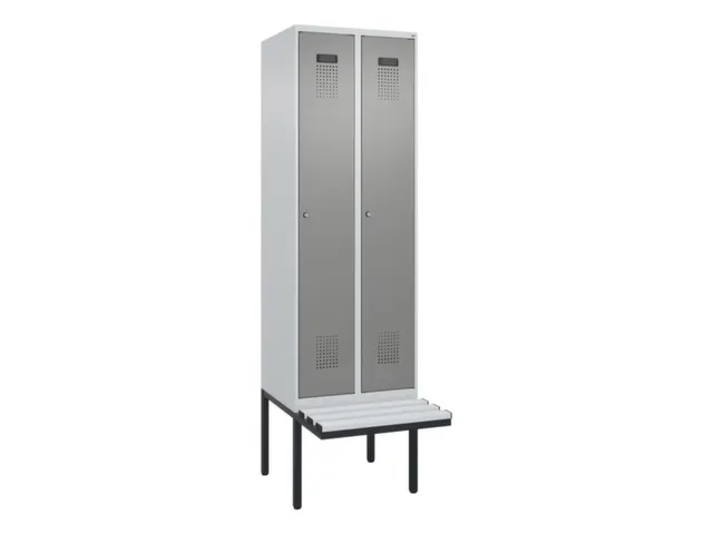 locker met bank,voor scheiding van kleding,HxBxD 2120x600x815mm,2vak