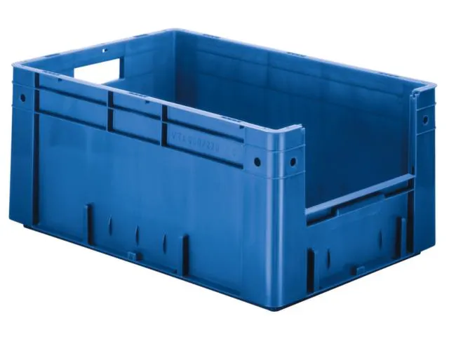 Euronorm Stapelkrat Blauw 270x600x400mm 50l Gesloten Grijpopening