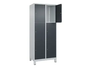 lockerkast,HxBxD 1950x800x500mm,2x3vakken,vak B 400mm,cil.-slot,voeten - 1