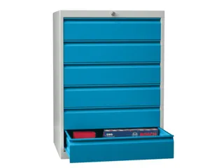 ladekast HxBxD 1000x1023x600mm 6laden slot RAL7035 front RAL5012 - 2
