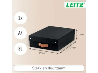 Leitz Puro Opbergdoos met deksel medium laag 8L set van 2 zwart - 11