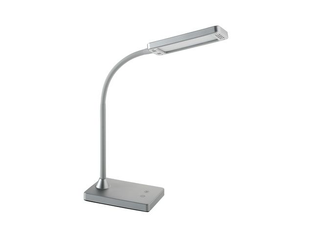 Bureaulamp Alco zilver LED 230v 6W dimbaar 43cm | BureaulampenWinkel.nl