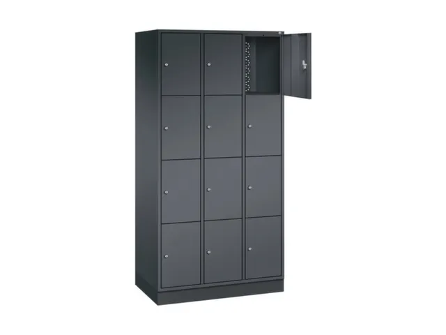lockerkast,HxBxD 1950x920x500mm,3x4vakken,cil.-slot,sokkel