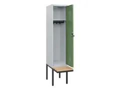 locker met bank,HxBxD 1950x400x815mm,1vak,vak B 400mm,draaigrendel