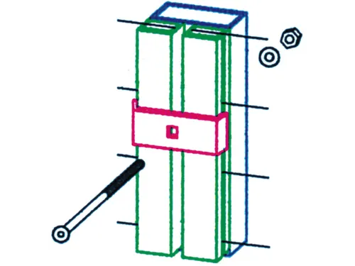 middenpaal,v. scheidingswandsysteem,H 2200mm,staal poedercoat.,RAL5002