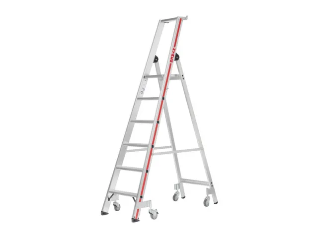 Verrijdbare Treden-Platformladder,Eenzijdig,6Verstevigde Treden